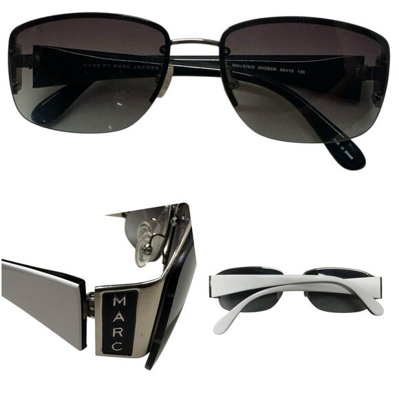 Marc By Marc Jacob Sunglasses MMJ 079/S Half Rim 0NQB5M 5915135 Unisex Rectangle - Picture 1 of 14